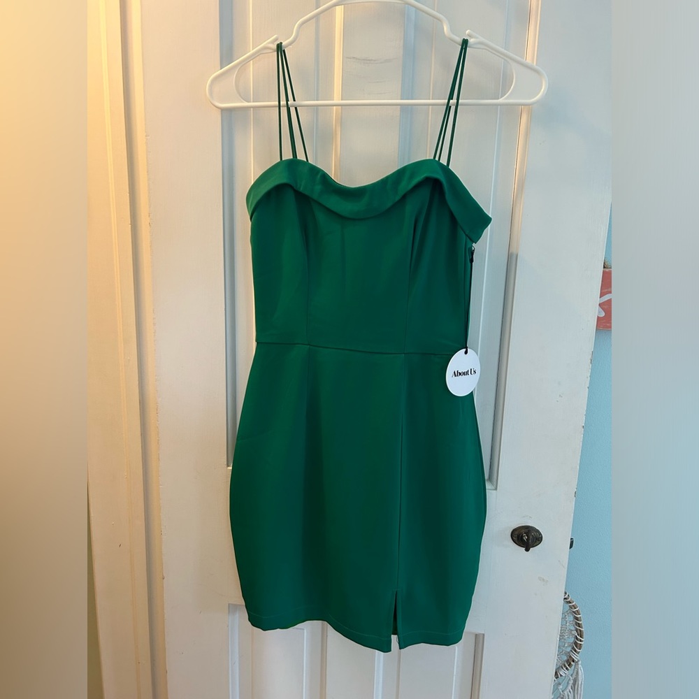 Green mini dress